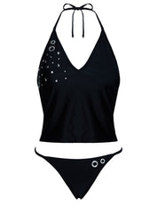 Kelipa Embellished Micro Bikini Bottoms Black